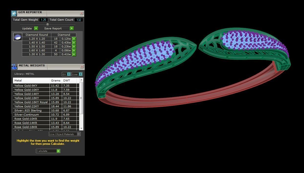 Women Bangles 3dm STL OBJ FBX Renders details 3D print model_4