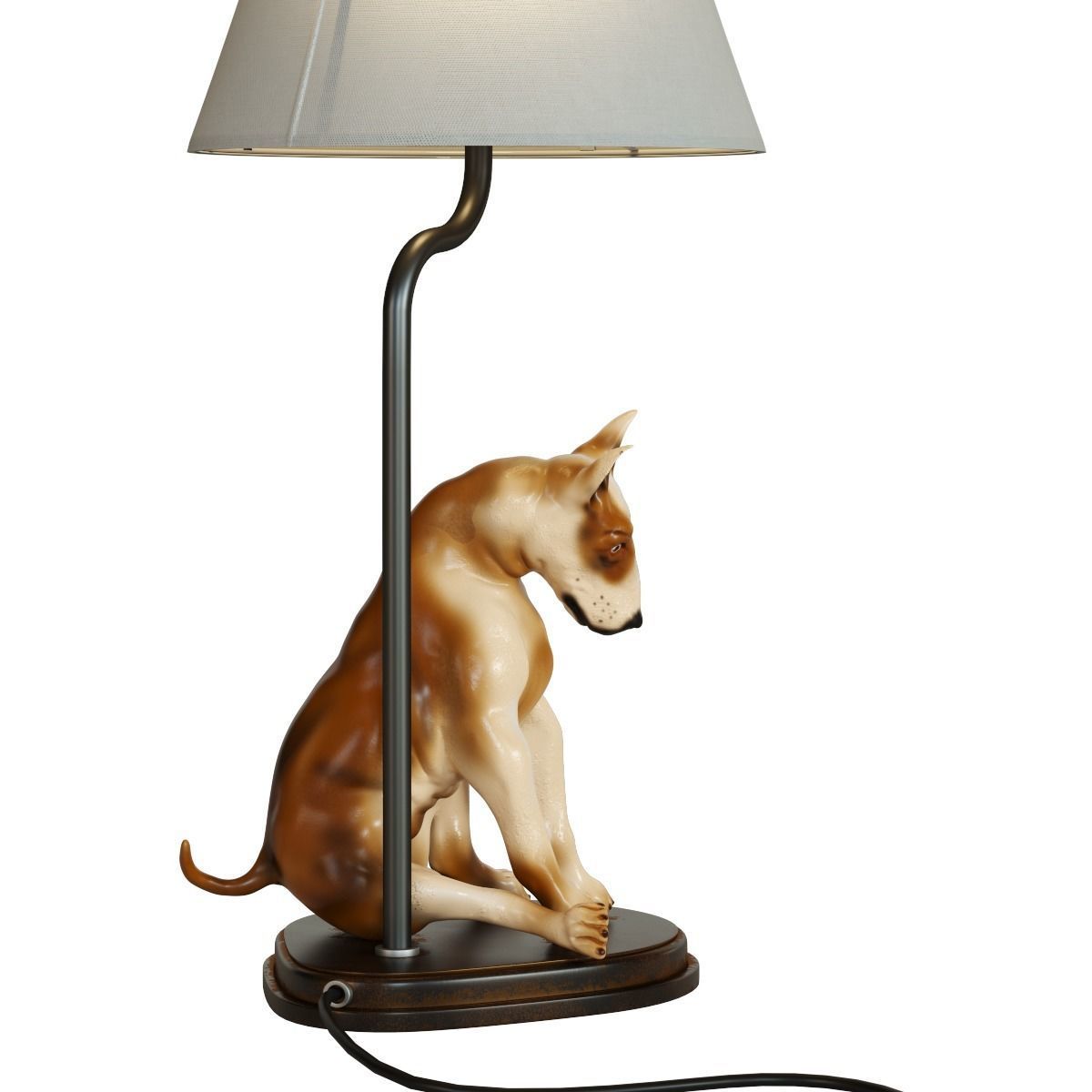 Table Lamp Sitting Dog 3D model_4