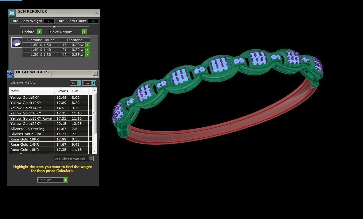 Women Bangles 3dm STL OBJ FBX Renders details 3D print model_4