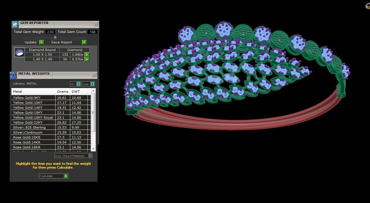 Women Bangles 3dm STL OBJ FBX Renders details 3D print model_4