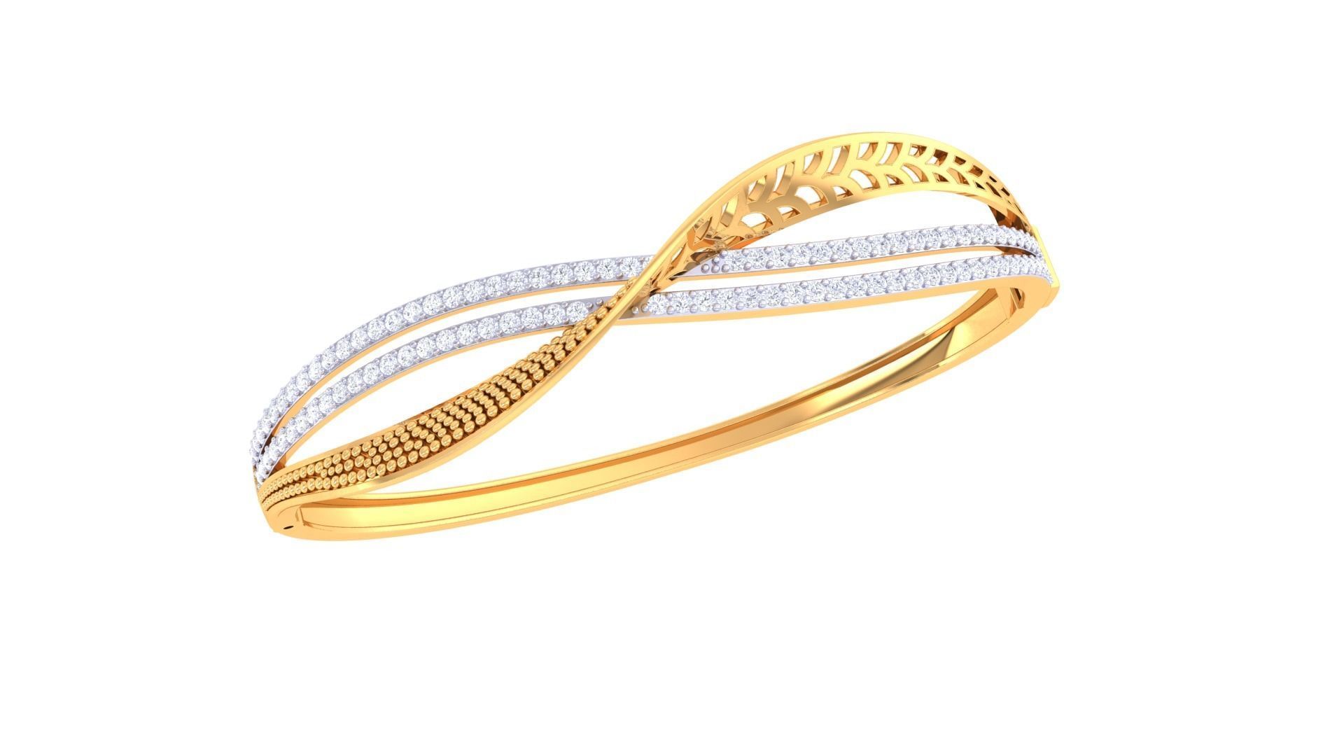 Women Bangles 3dm STL OBJ FBX Renders details 3D print model_1