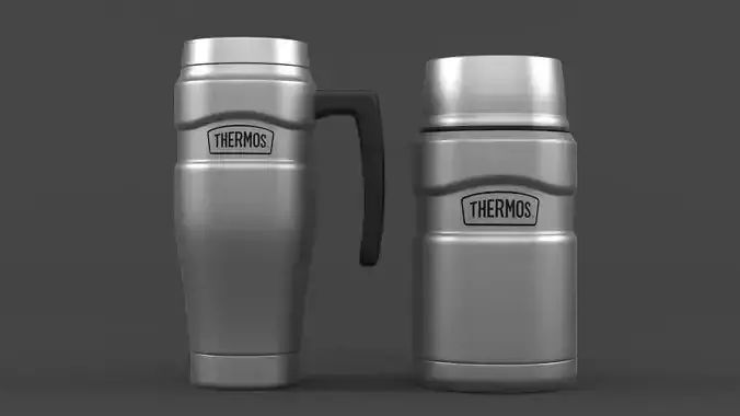 Thermos King Stainless Steel 3D model
