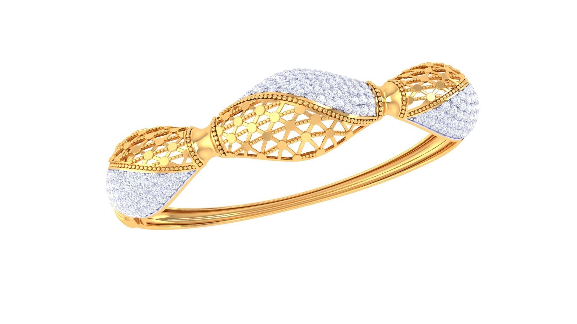 Women Bangles 3dm STL OBJ FBX Renders details 3D print model_1