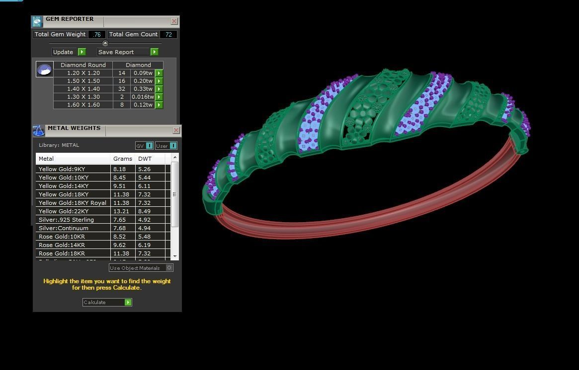 Women Bangles 3dm STL OBJ FBX Renders details 3D print model_4