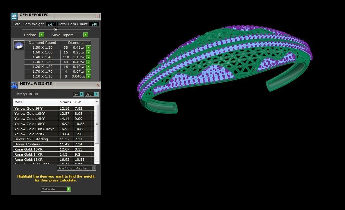 Women Bangles 3dm STL OBJ FBX Renders details 3D print model_4