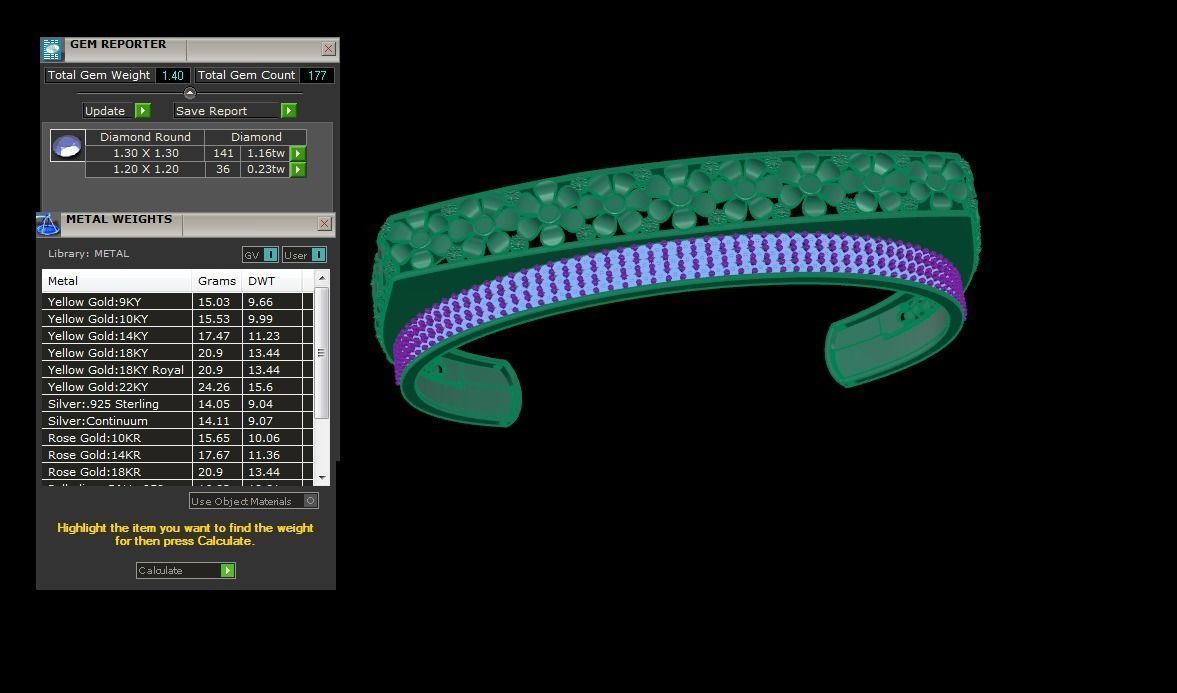 Women Bangles 3dm STL OBJ FBX Renders details 3D print model_4