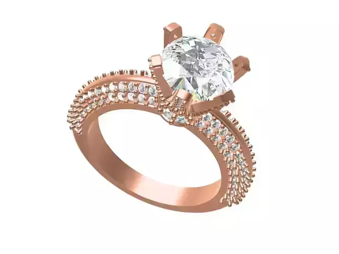 6 Prong Diamond Solitare Engagement Ring