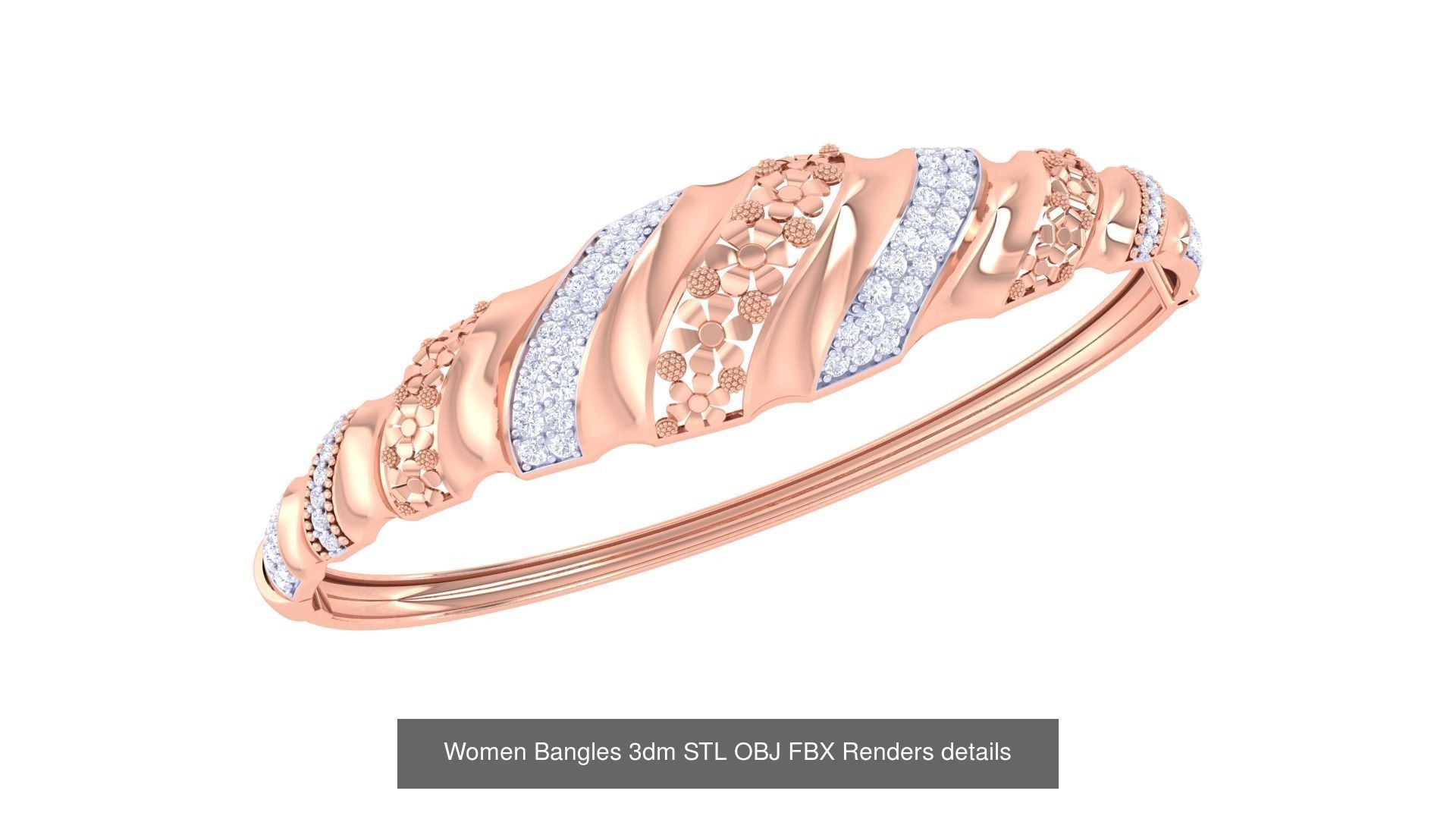 49 Women Bangles 3dm STL OBJ FBX Renders details Collection _50