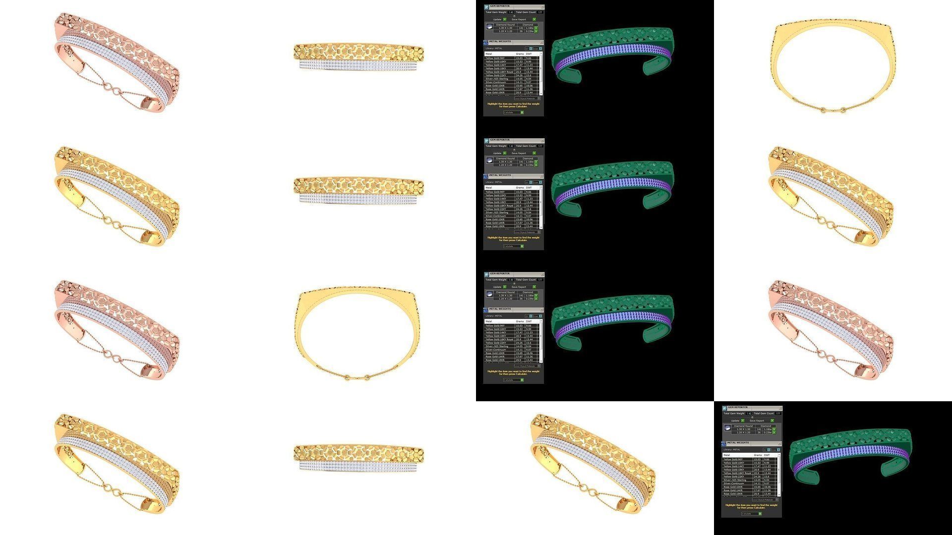 49 Women Bangles 3dm STL OBJ FBX Renders details Collection _5