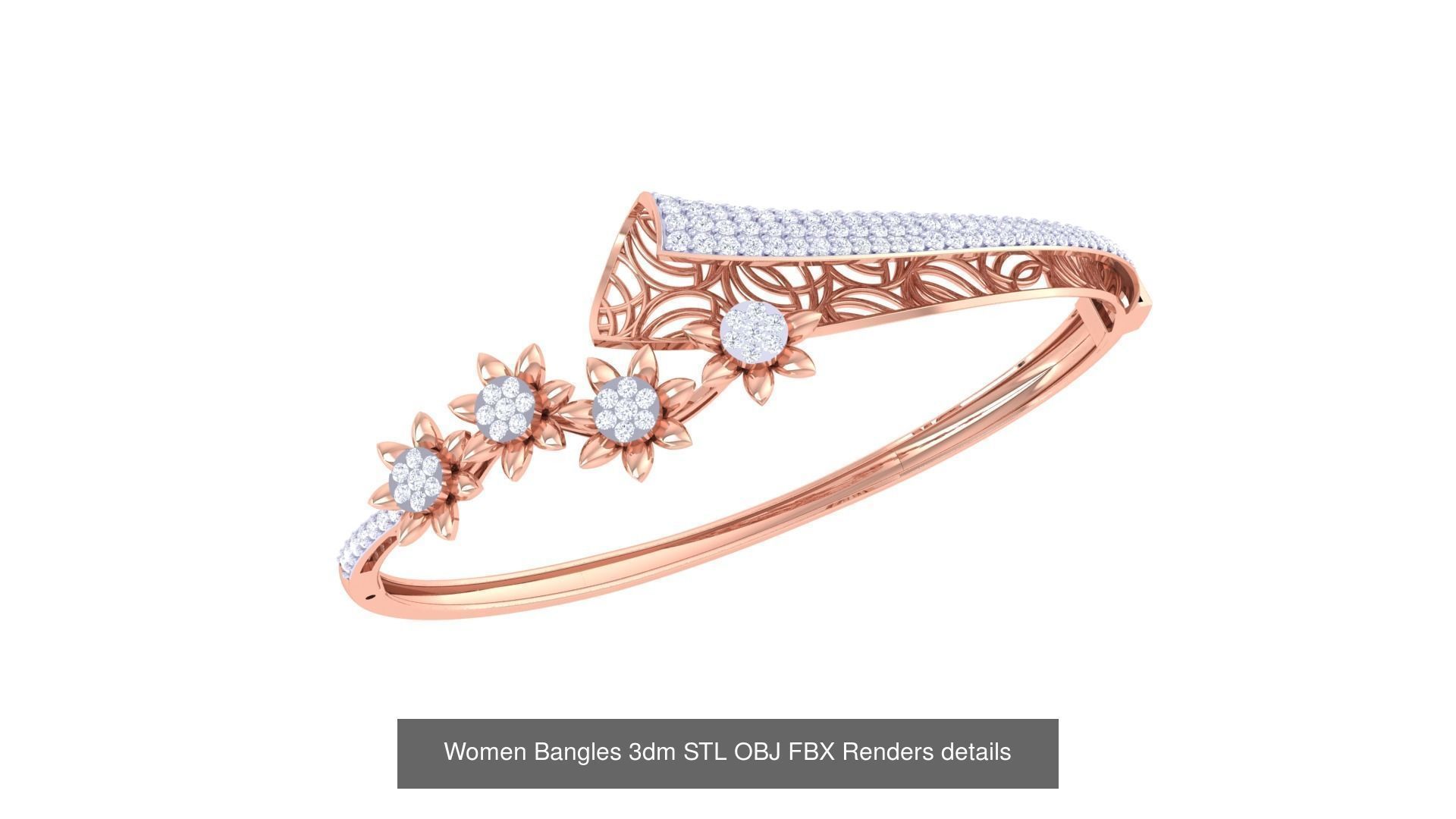 49 Women Bangles 3dm STL OBJ FBX Renders details Collection _38