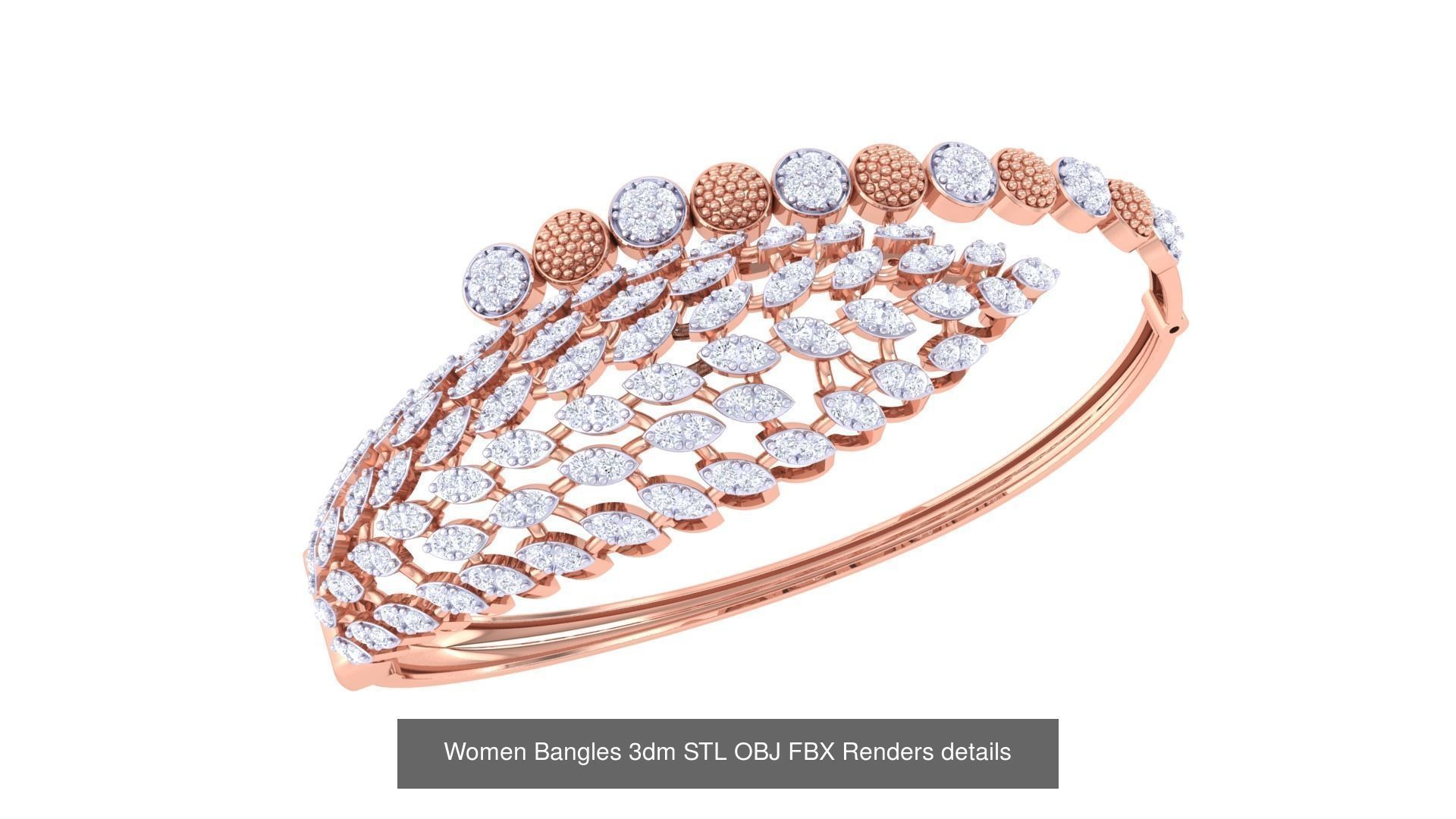 49 Women Bangles 3dm STL OBJ FBX Renders details Collection _43