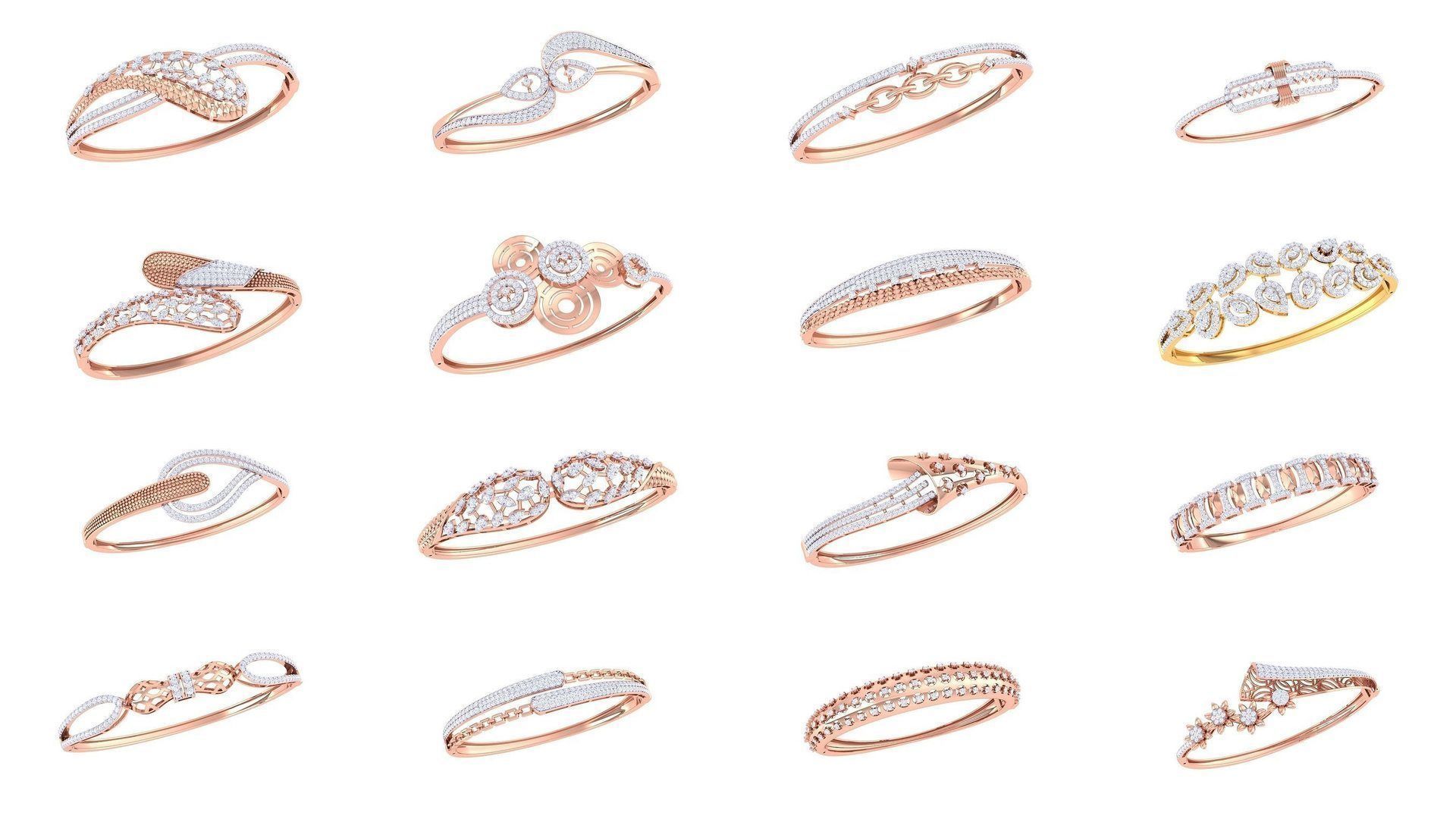 49 Women Bangles 3dm STL OBJ FBX Renders details Collection _1