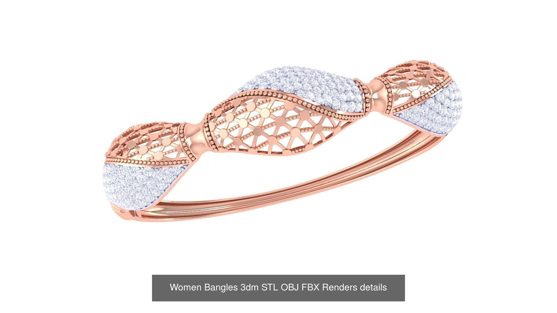 49 Women Bangles 3dm STL OBJ FBX Renders details Collection _49