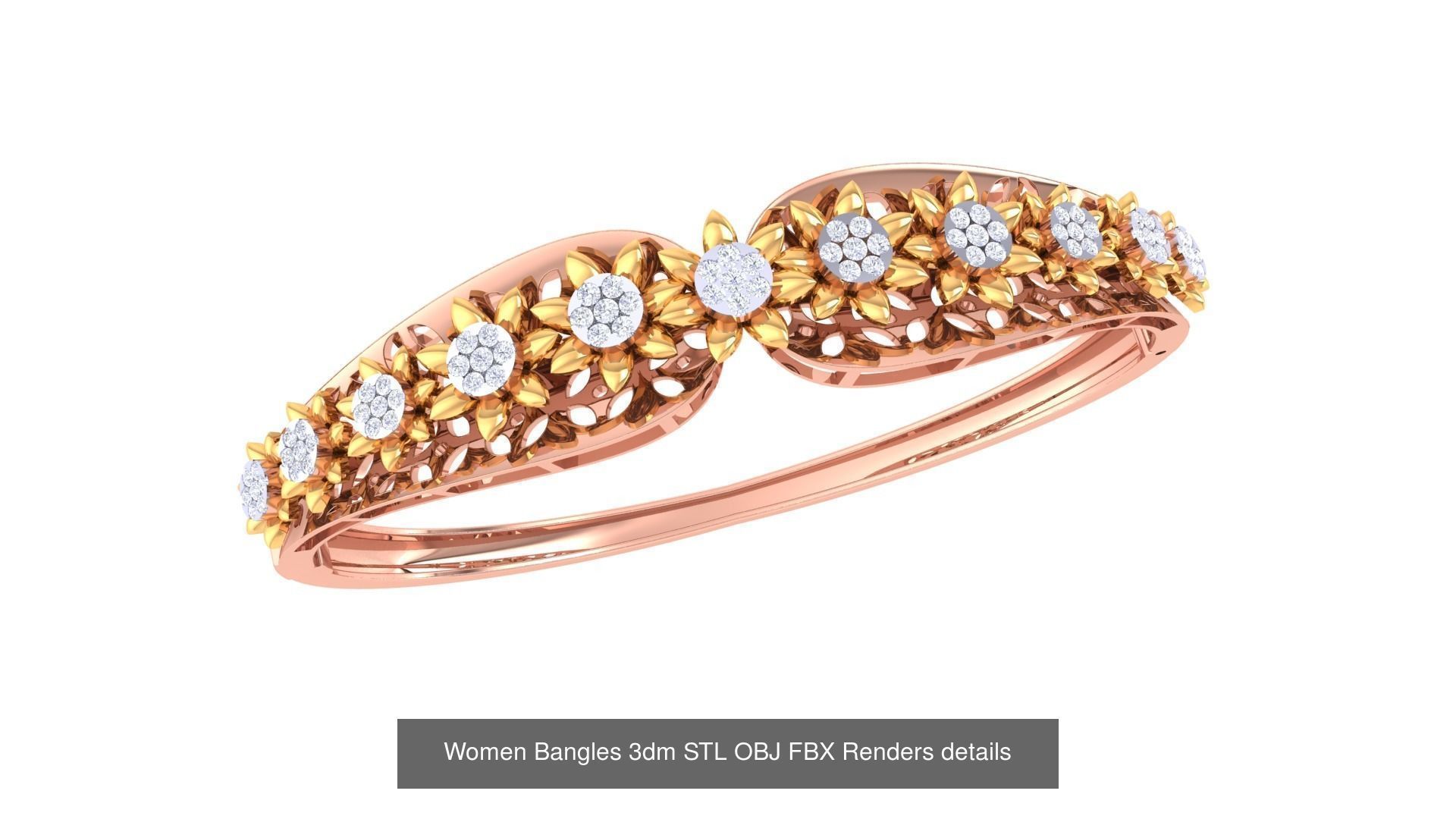49 Women Bangles 3dm STL OBJ FBX Renders details Collection _40