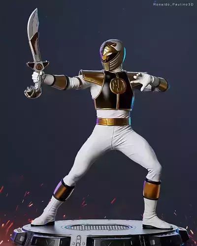 White Ranger Mighty Morphin Power 3D print model