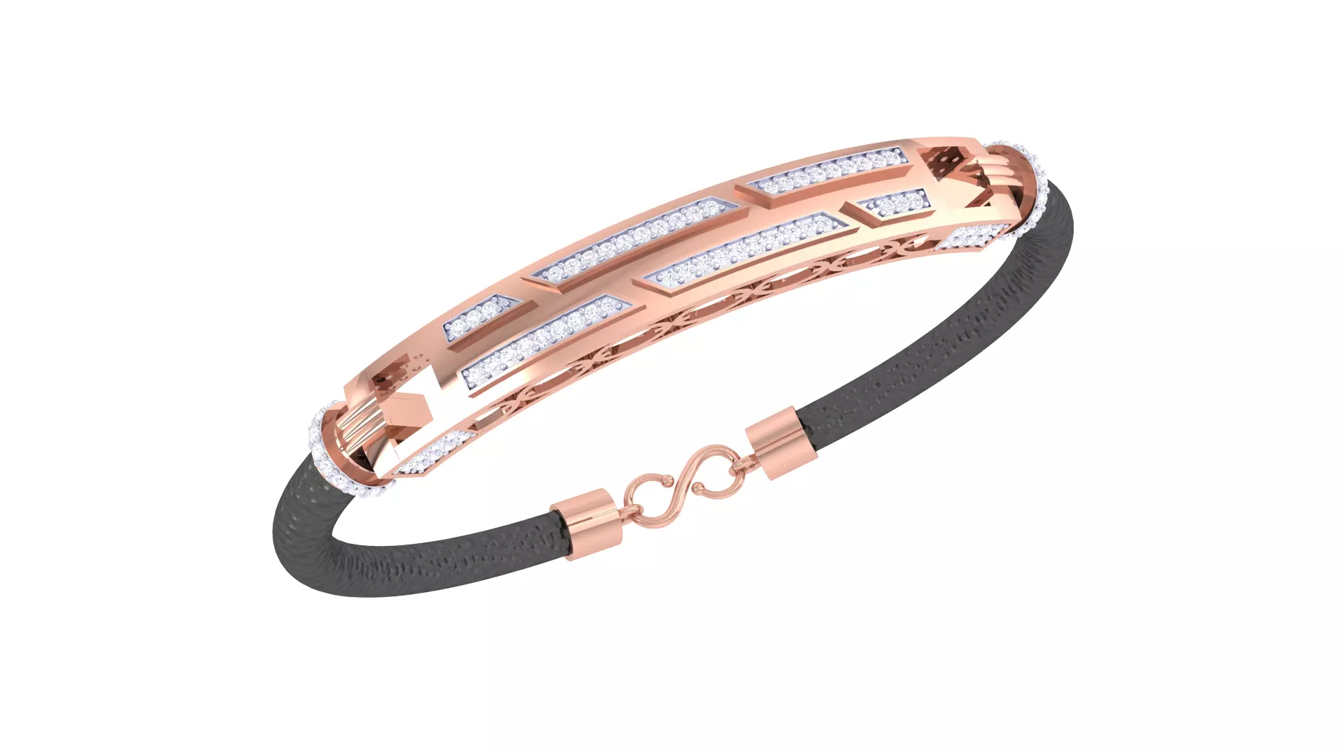 Braslet 3dm STL OBJ FBX Renders Details rose gold bracelet wi... 3D print model_0