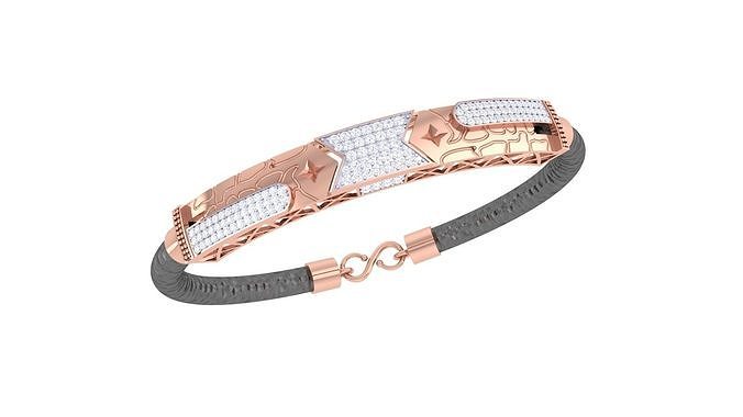 Braslet 3dm STL OBJ FBX Renders Details rose gold bracelet wi... 3D print model