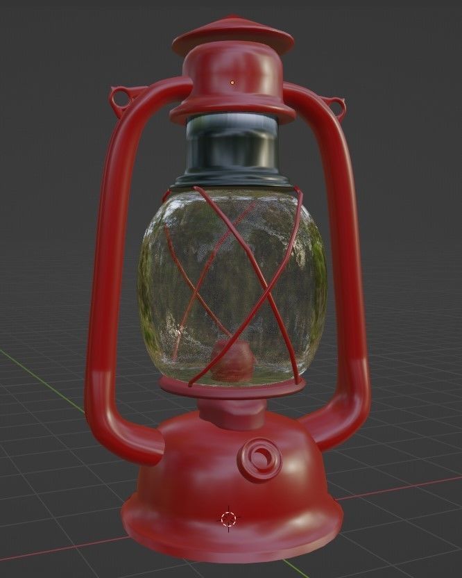 Lamp model lantern Low-poly 3D model_2