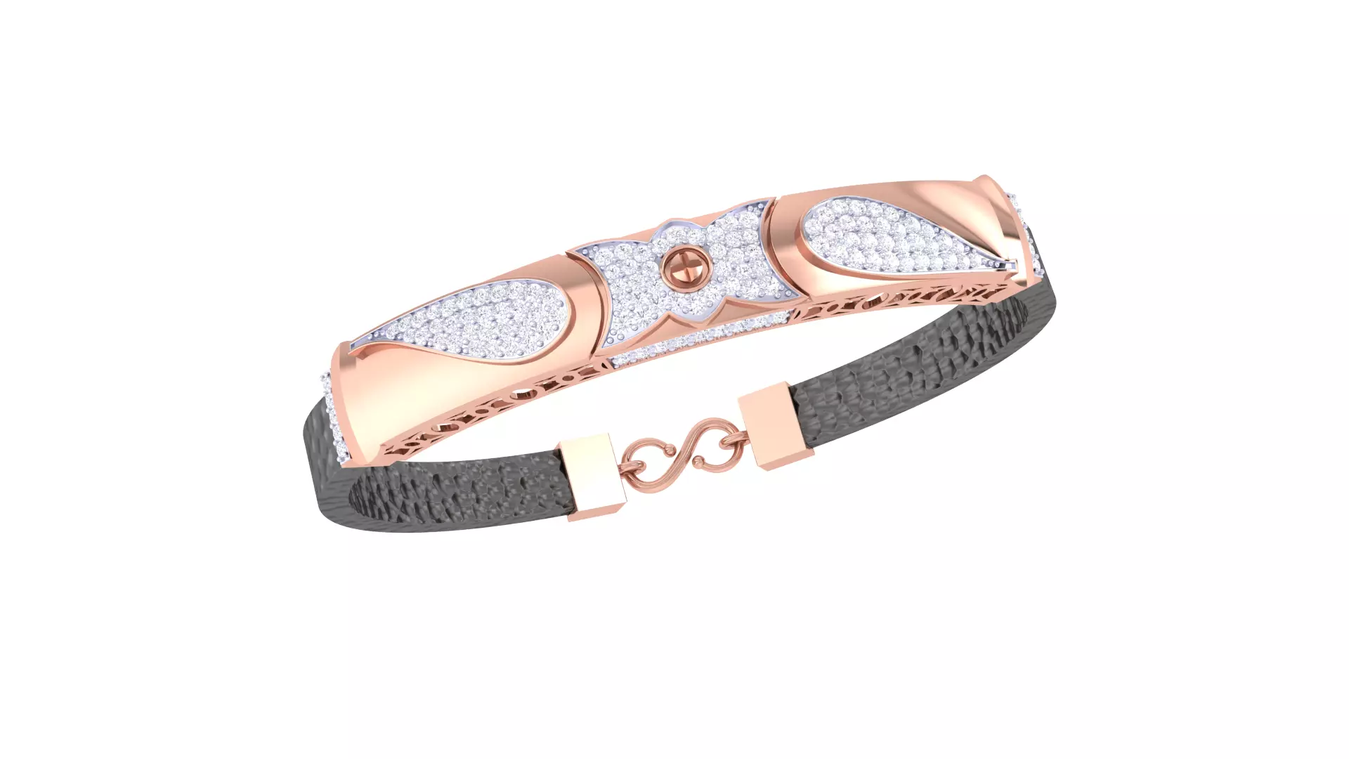 Braslet 3dm STL OBJ FBX Renders Details rose gold bracelet wi... 3D print model_0