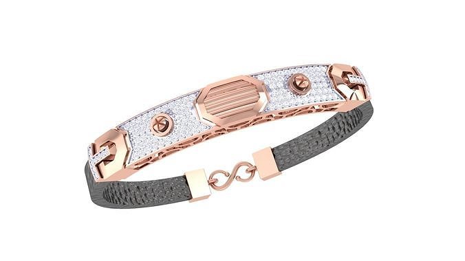 Braslet 3dm STL OBJ FBX Renders Details rose gold cuff bracelet 3D print model