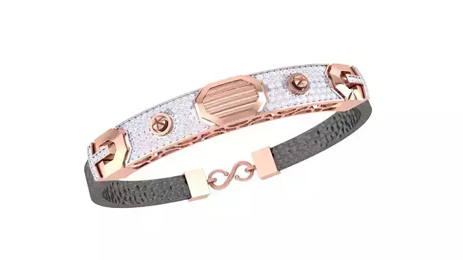 Braslet 3dm STL OBJ FBX Renders Details rose gold cuff bracelet