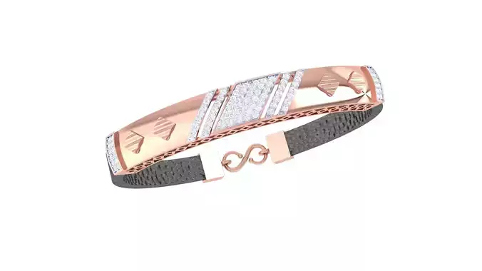 Braslet 3dm STL OBJ FBX Renders Details rose gold cuff bracelet with diamonds