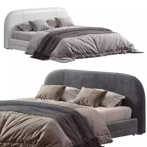 Modern King Upholstered Platform Bed Lom Profile Cloud Bed