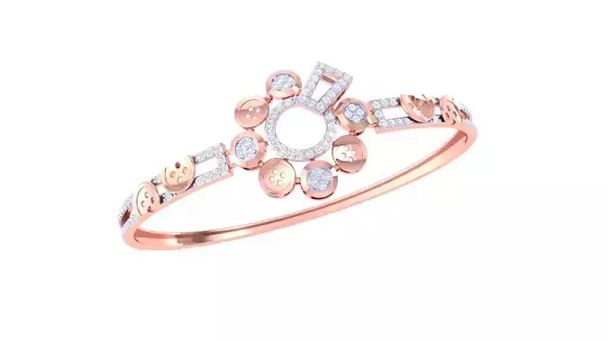 Women Light Weight Bangle 3dm STL OBJ FBX Renders Details 3D print model