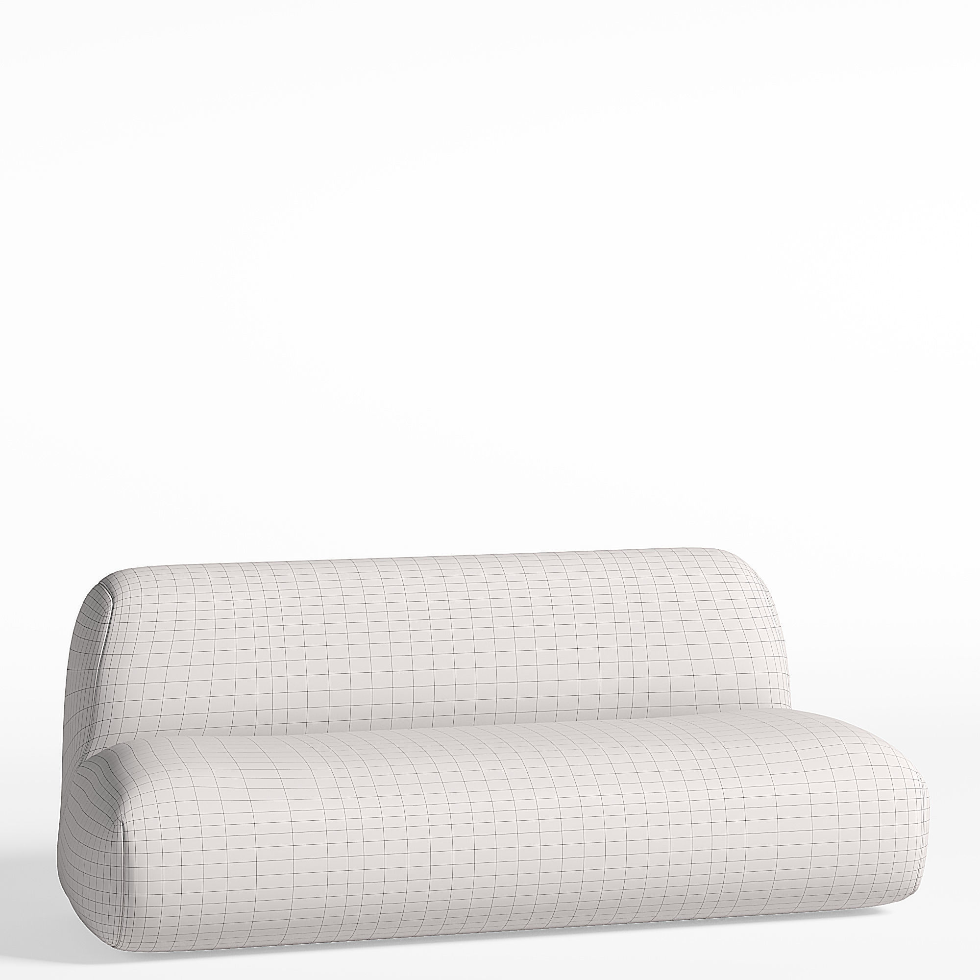 Floor Teddy Couch Hippo Loveseat Boucle Cloud Sofa 3D model_3