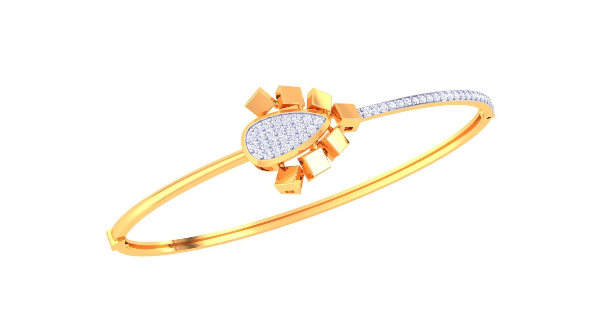 Women Light Weight Bangle 3dm STL OBJ FBX Renders Details 3D print model_2