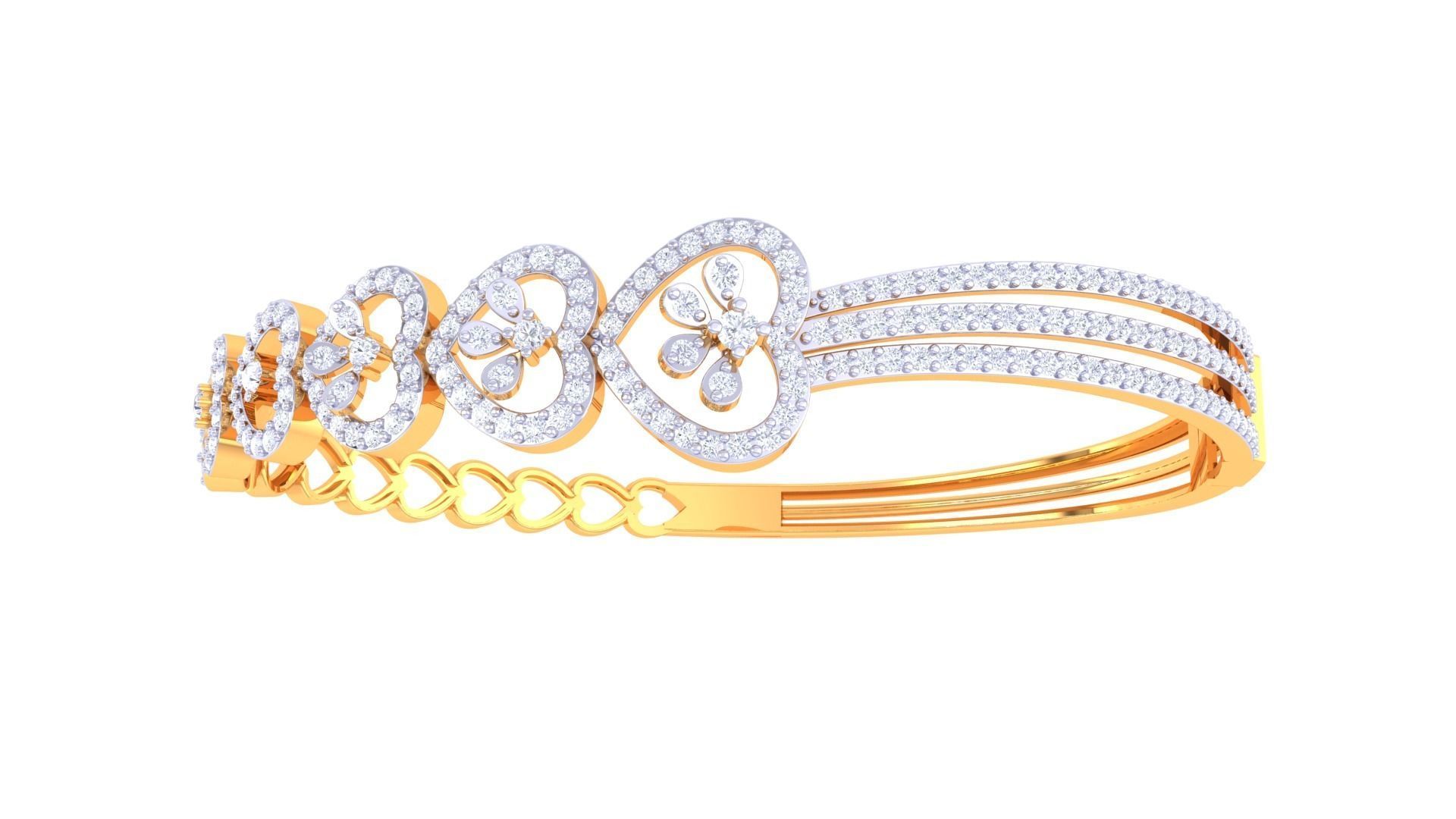 Women Bangle 3dm STL OBJ FBX Renders details 3D print model_3