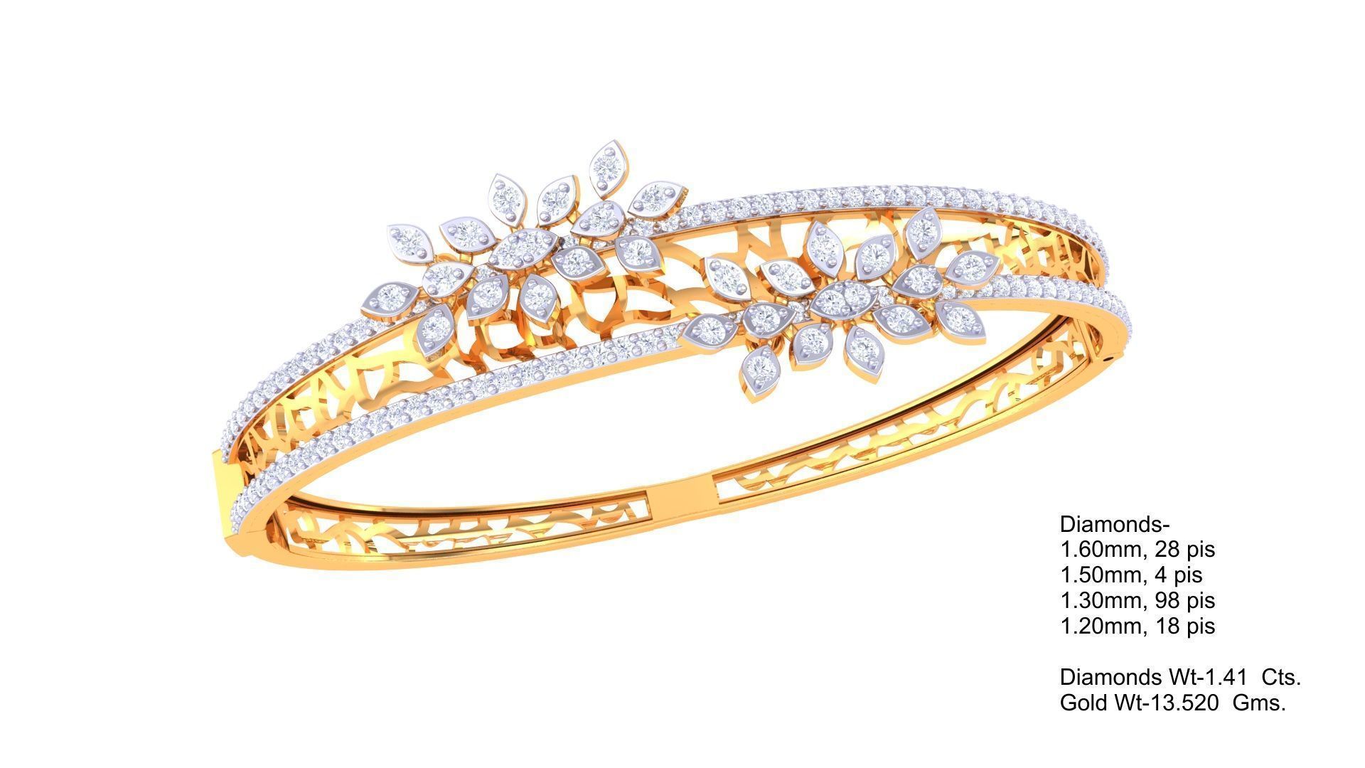 Women Bangle 3dm STL OBJ FBX Renders details 3D print model_1