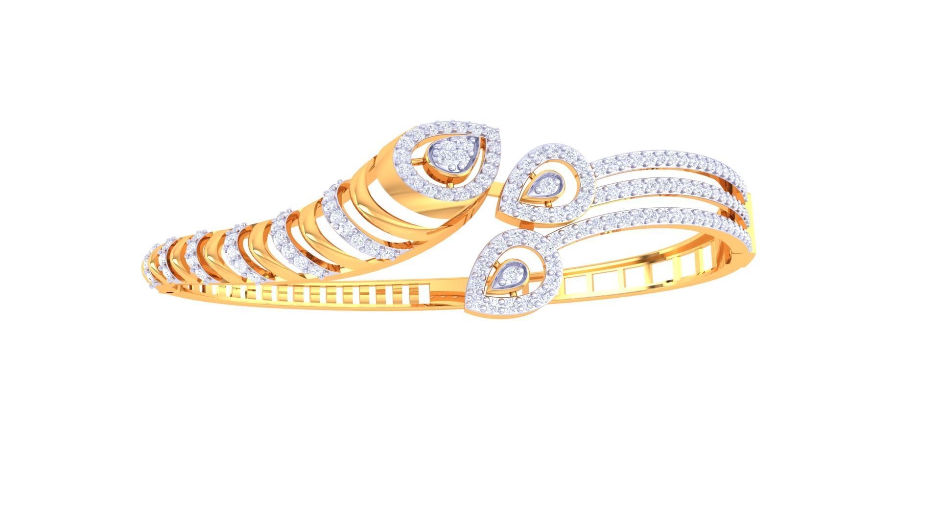 Women Bangle 3dm STL OBJ FBX Renders details 3D print model_3