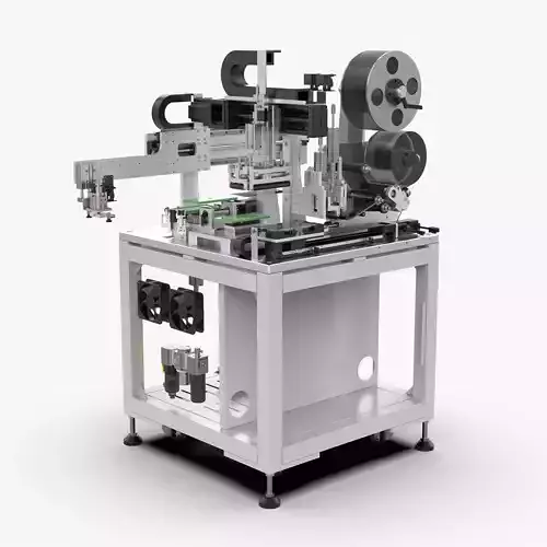 Automatic Front Side Bottom Film Sticking Machine 3D model