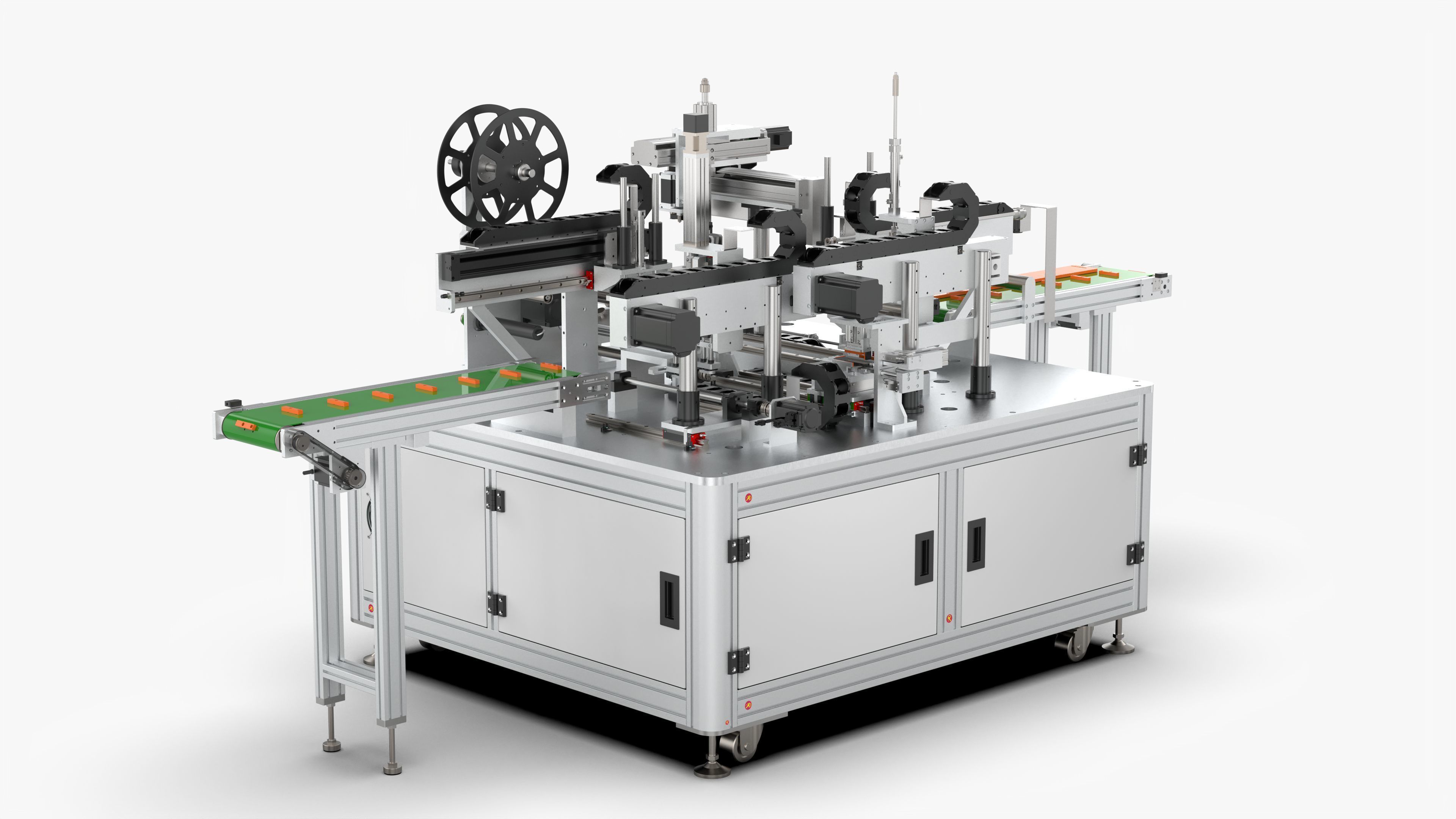 Automatic Polymer Battery Shaping and Labeling Machine 3D model_7