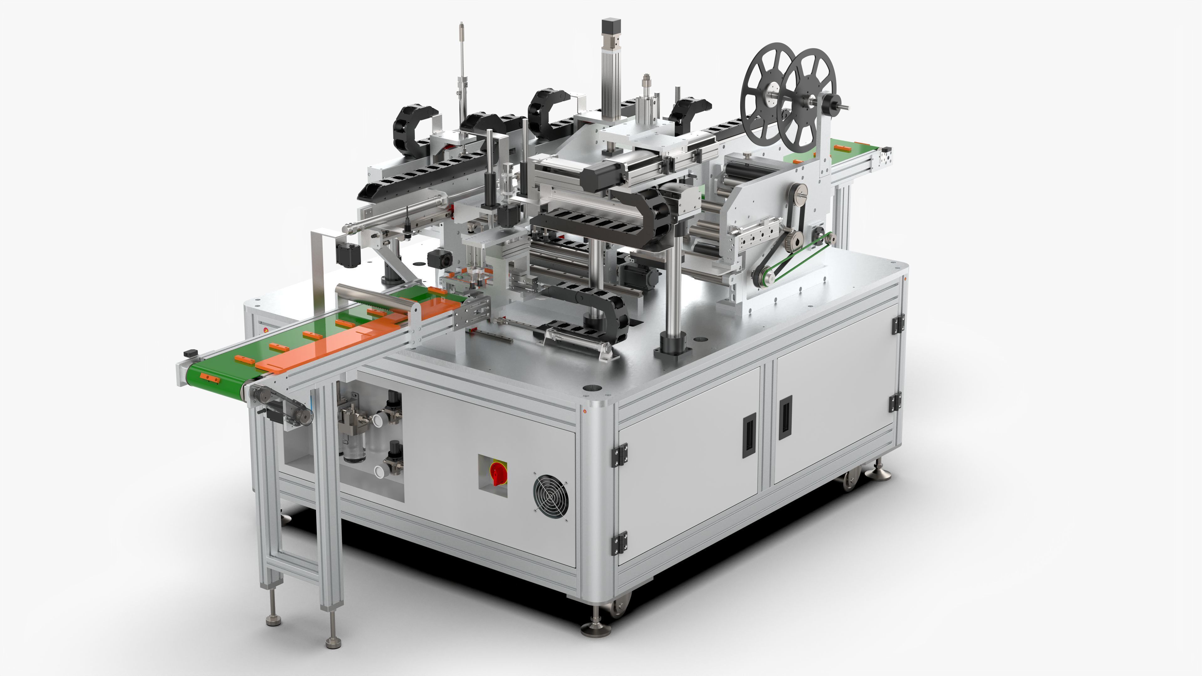 Automatic Polymer Battery Shaping and Labeling Machine 3D model_10