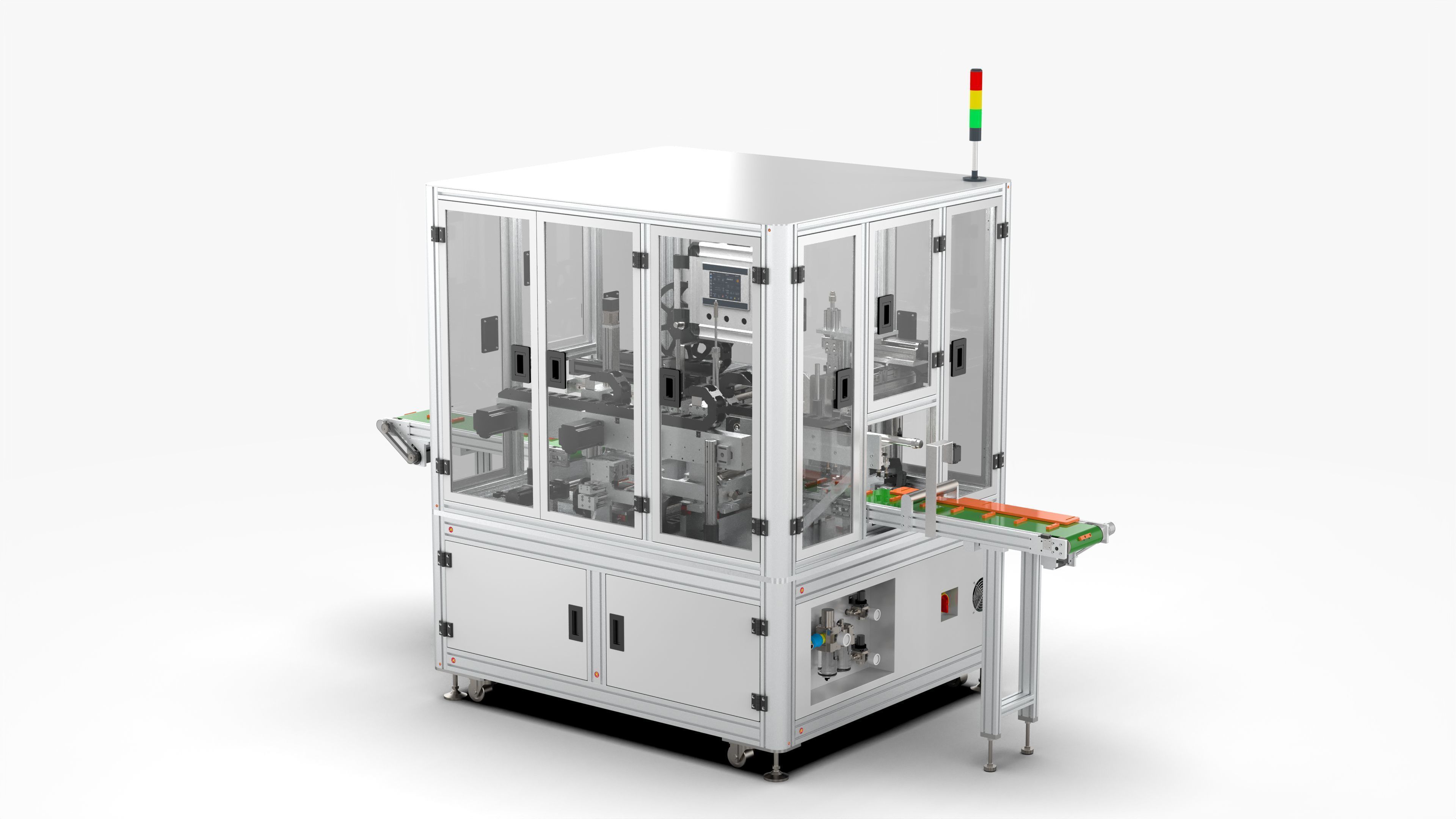 Automatic Polymer Battery Shaping and Labeling Machine 3D model_2