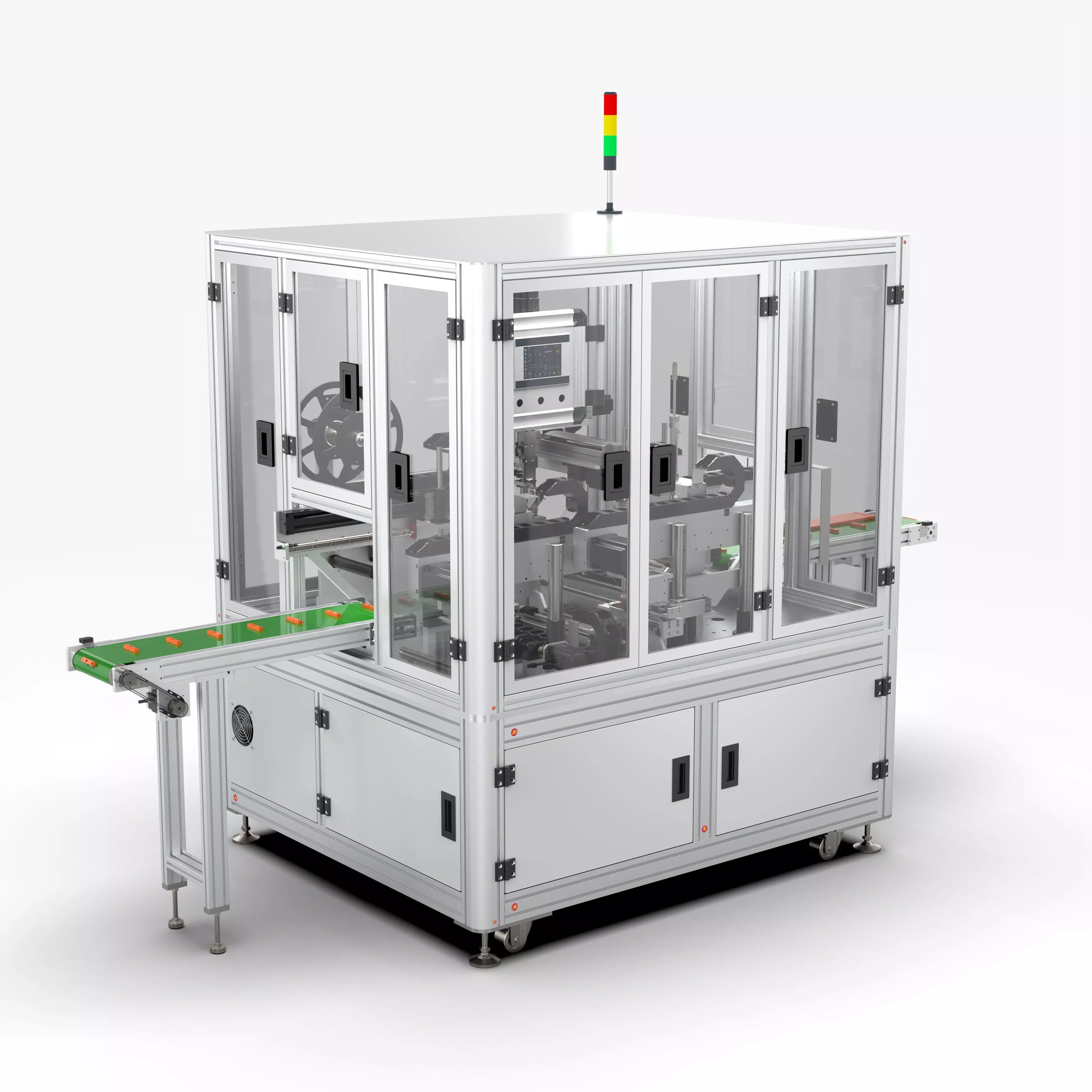 Automatic Polymer Battery Shaping and Labeling Machine 3D model_0