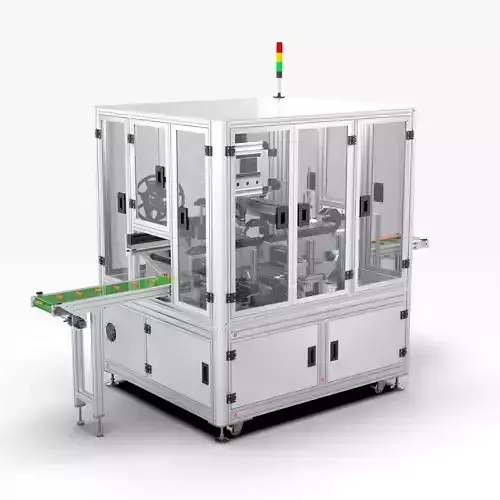 Automatic Polymer Battery Shaping and Labeling Machine 3D model