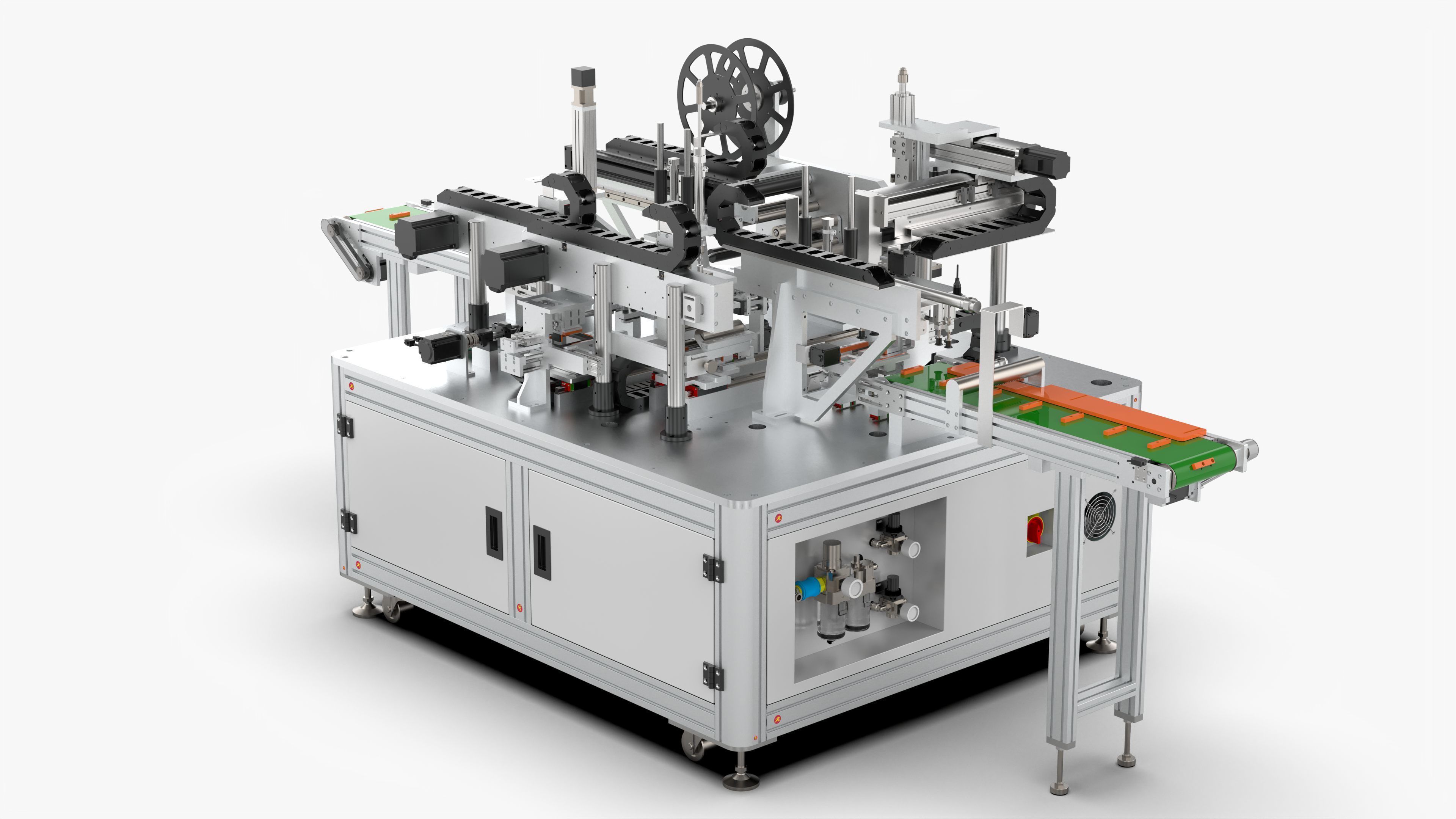 Automatic Polymer Battery Shaping and Labeling Machine 3D model_8