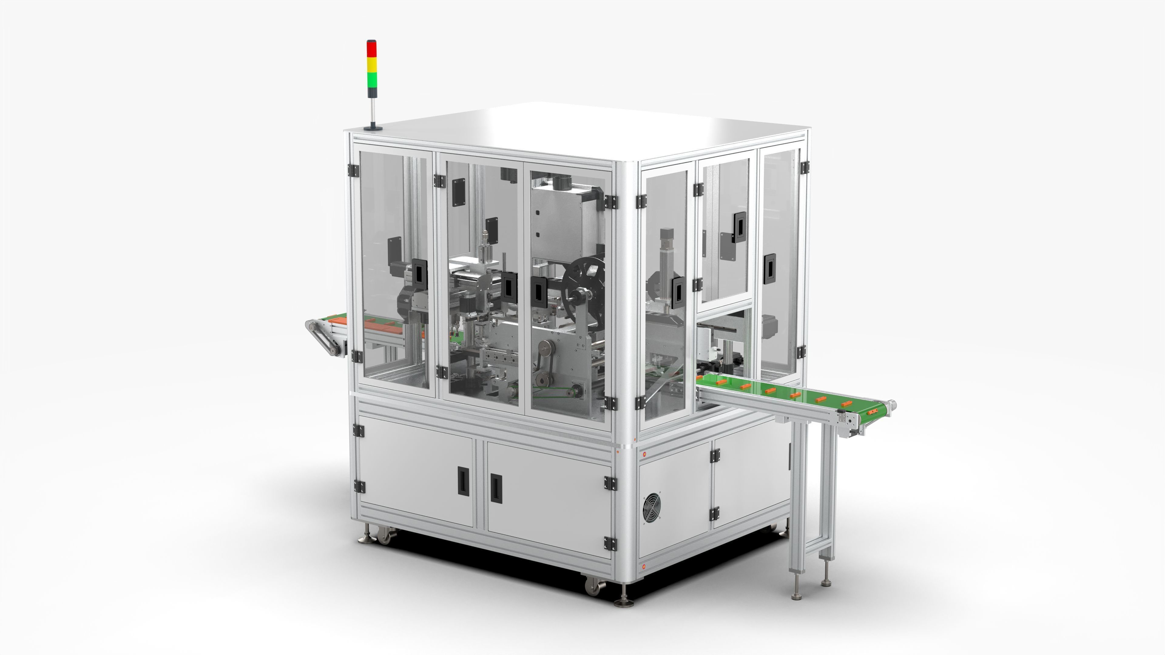 Automatic Polymer Battery Shaping and Labeling Machine 3D model_4