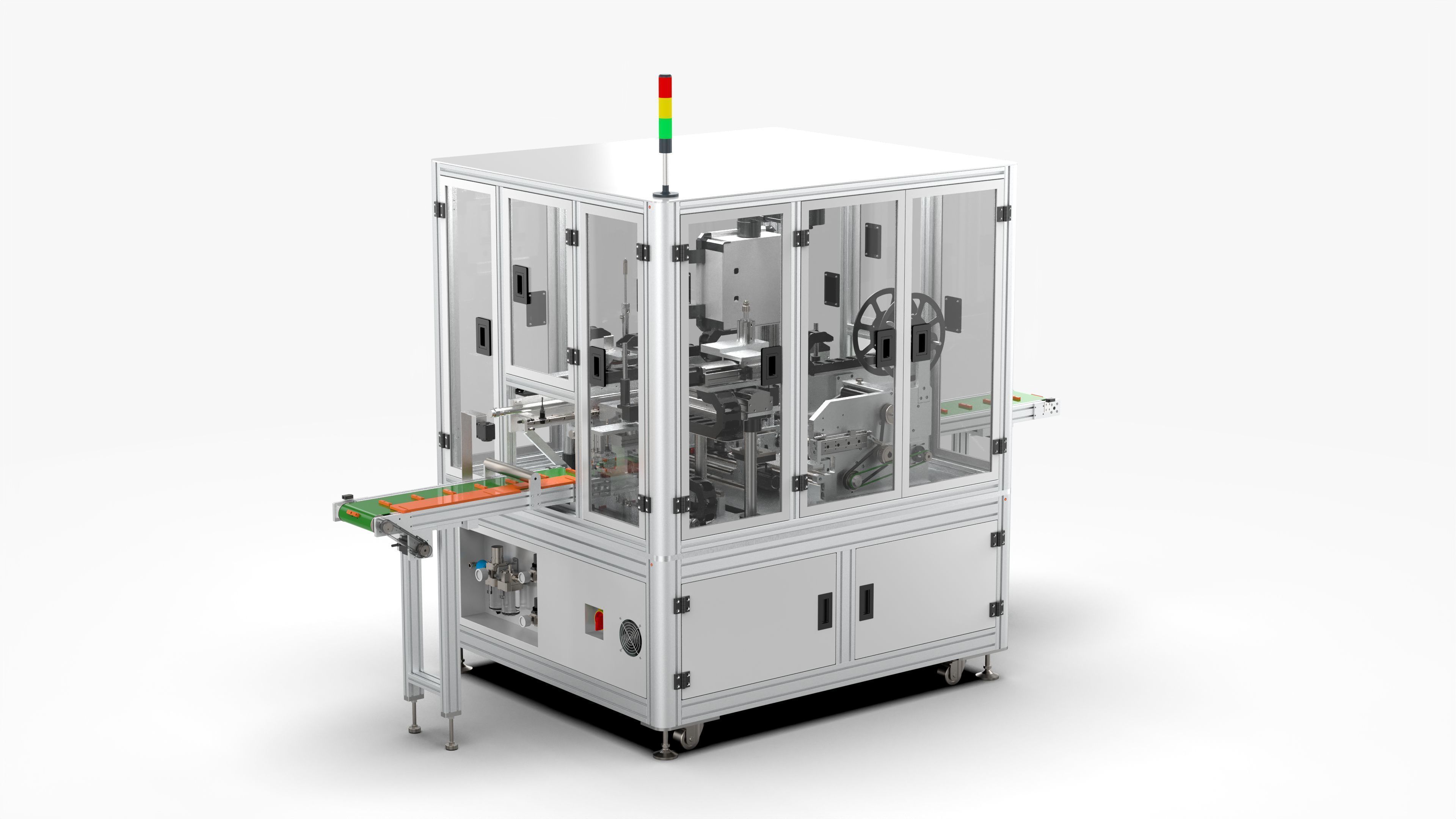 Automatic Polymer Battery Shaping and Labeling Machine 3D model_3