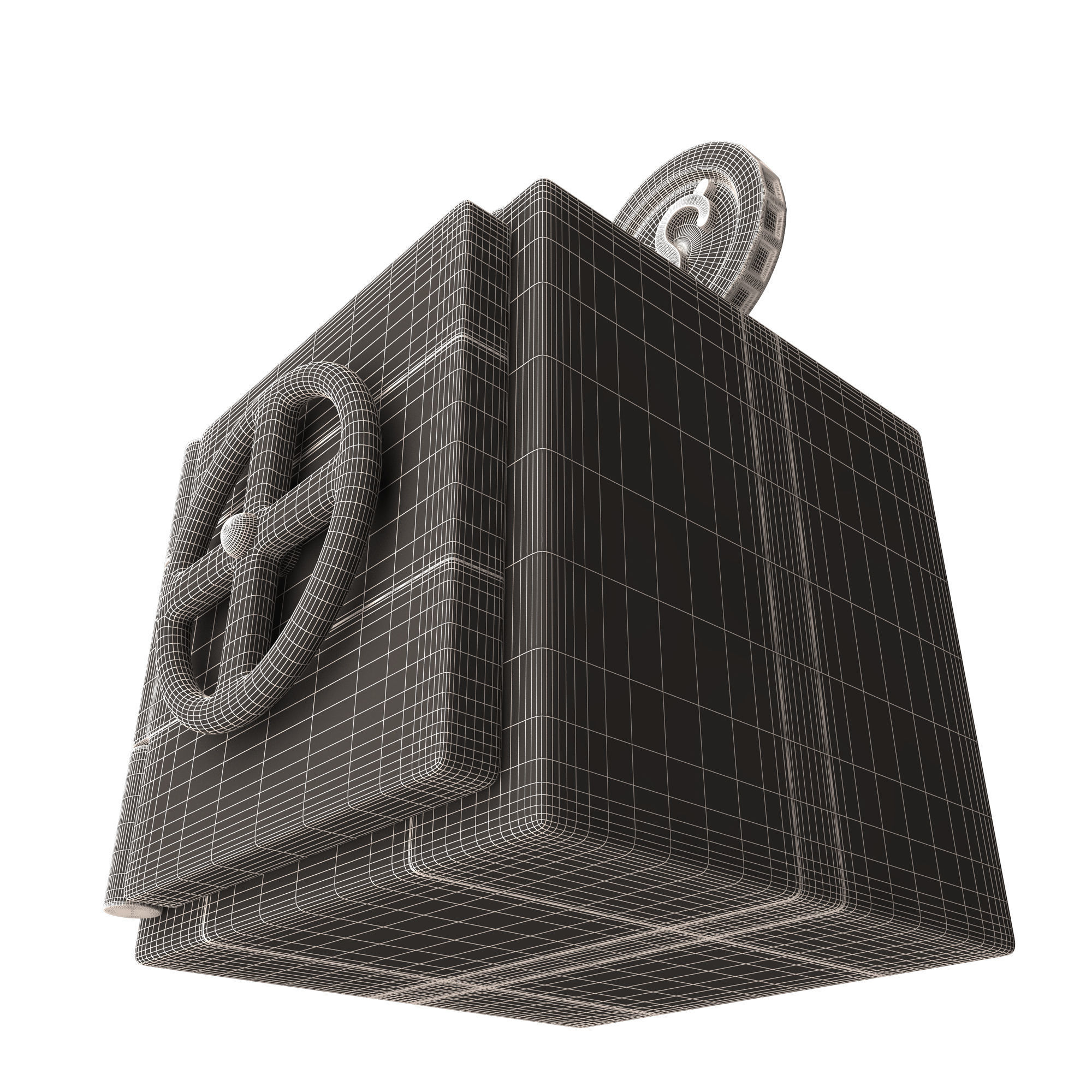 Safe Box with Golden Dollar Coins Low-poly 3D model_10