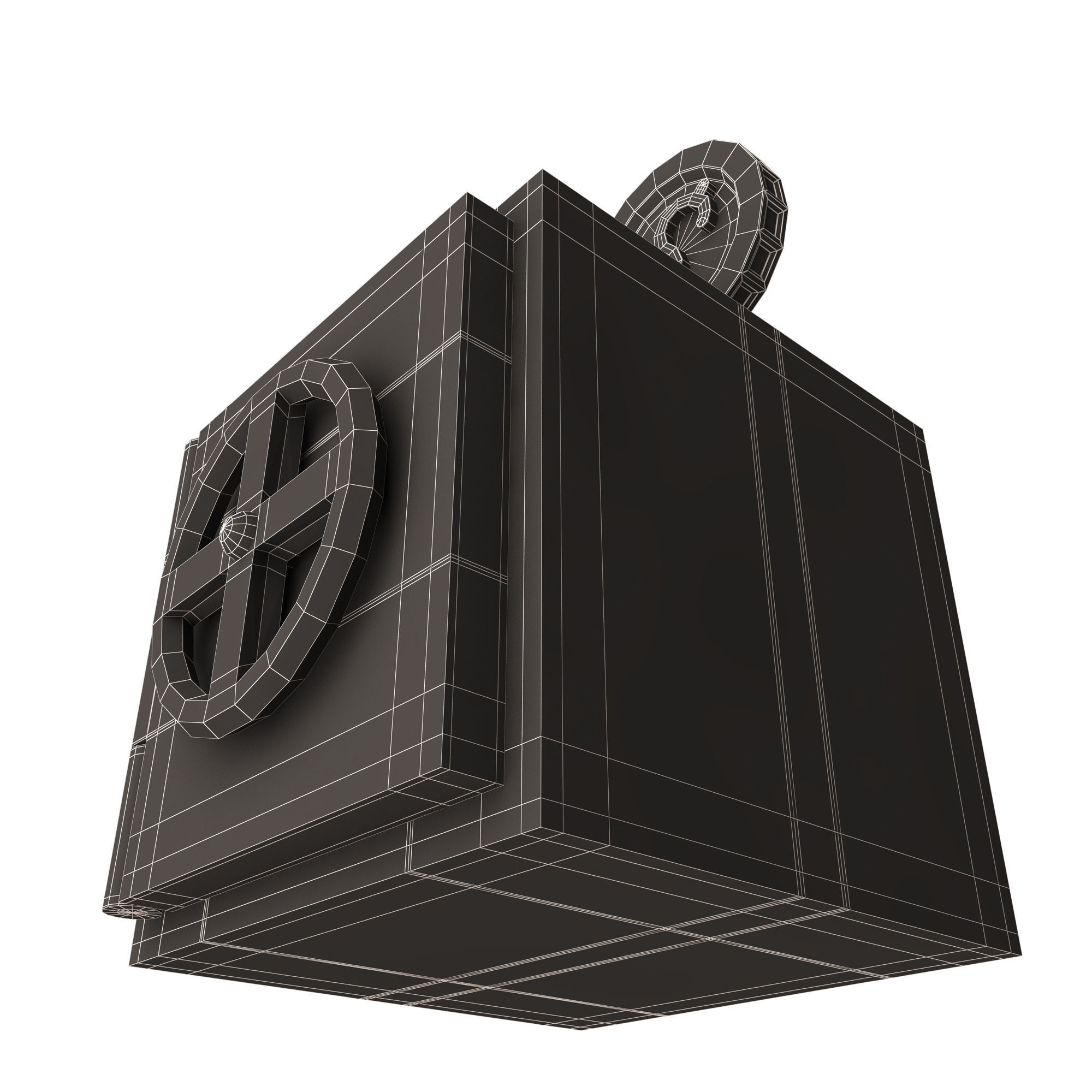 Safe Box with Golden Dollar Coins Low-poly 3D model_16