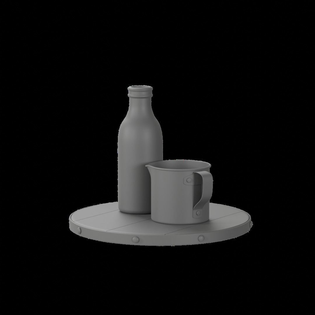 Milk Man Old Tools 3D model_4