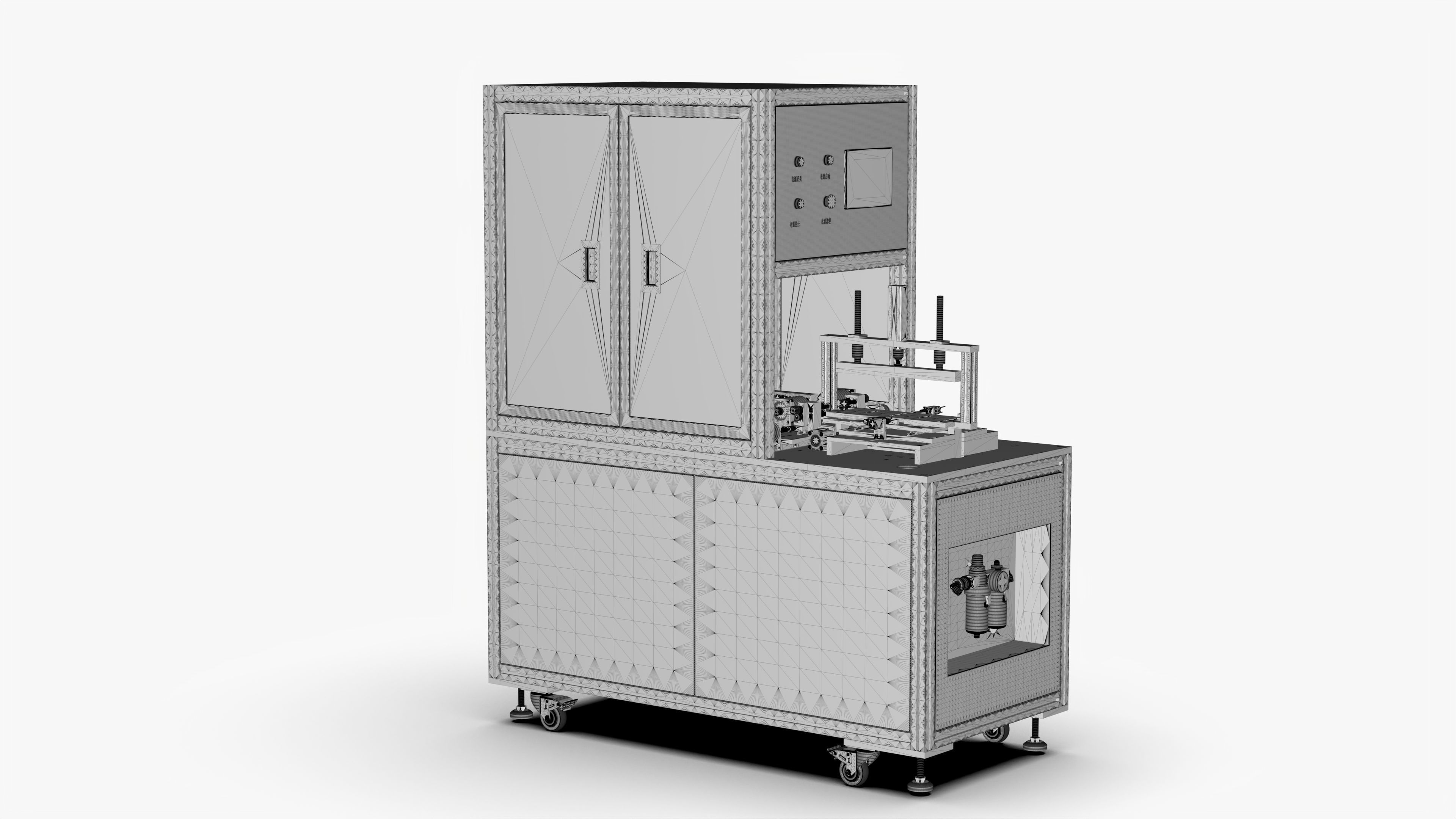 Automatic Polymer Battery Cutting Folding and Ironing Machine 3D model_14