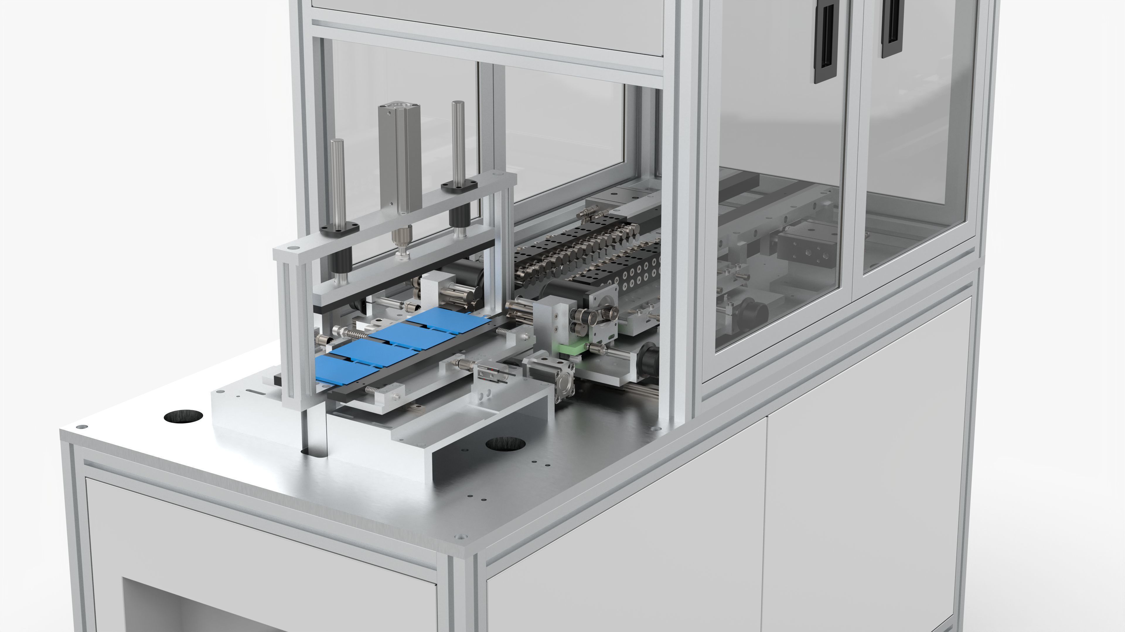 Automatic Polymer Battery Cutting Folding and Ironing Machine 3D model_7