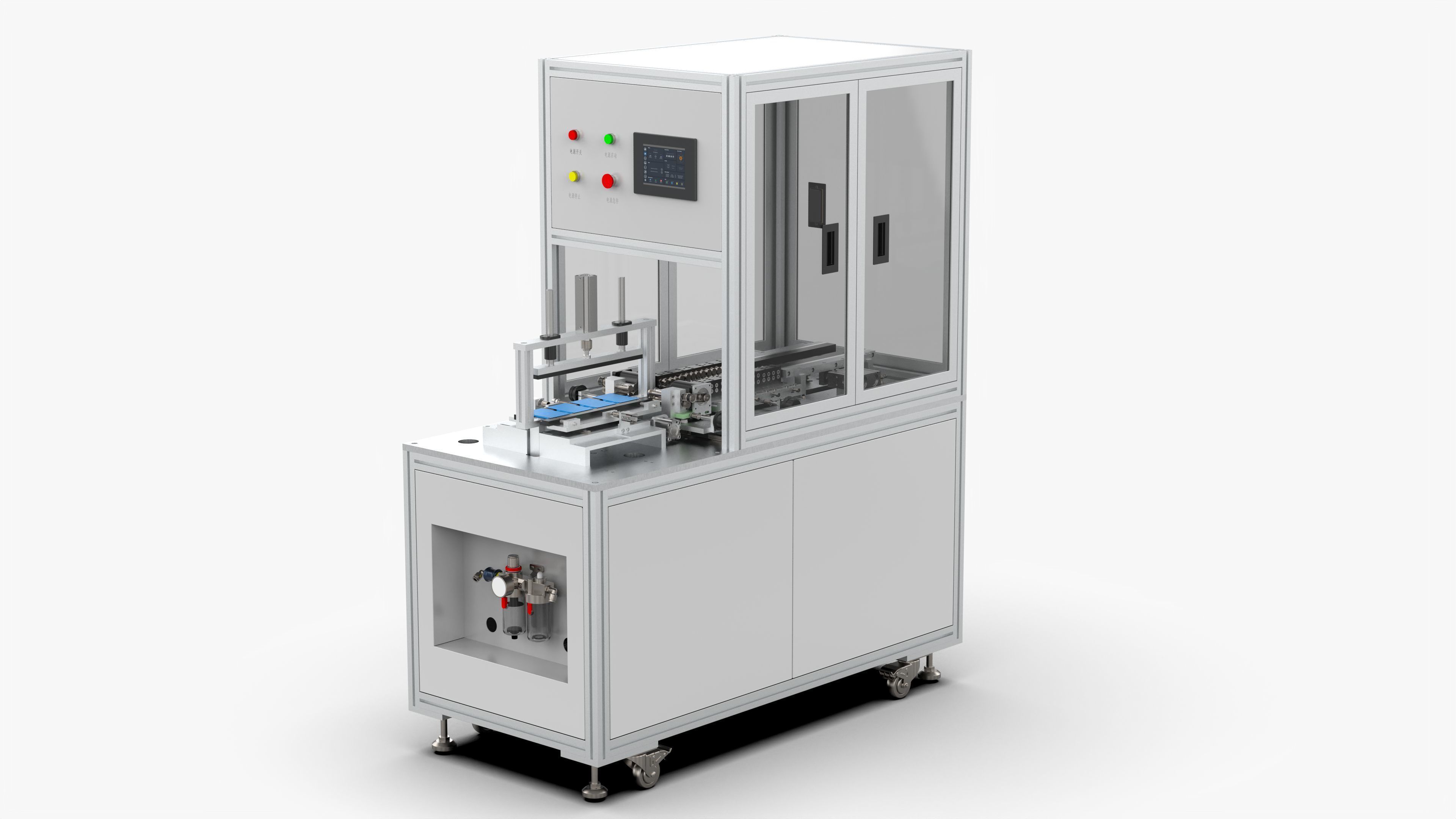 Automatic Polymer Battery Cutting Folding and Ironing Machine 3D model_2