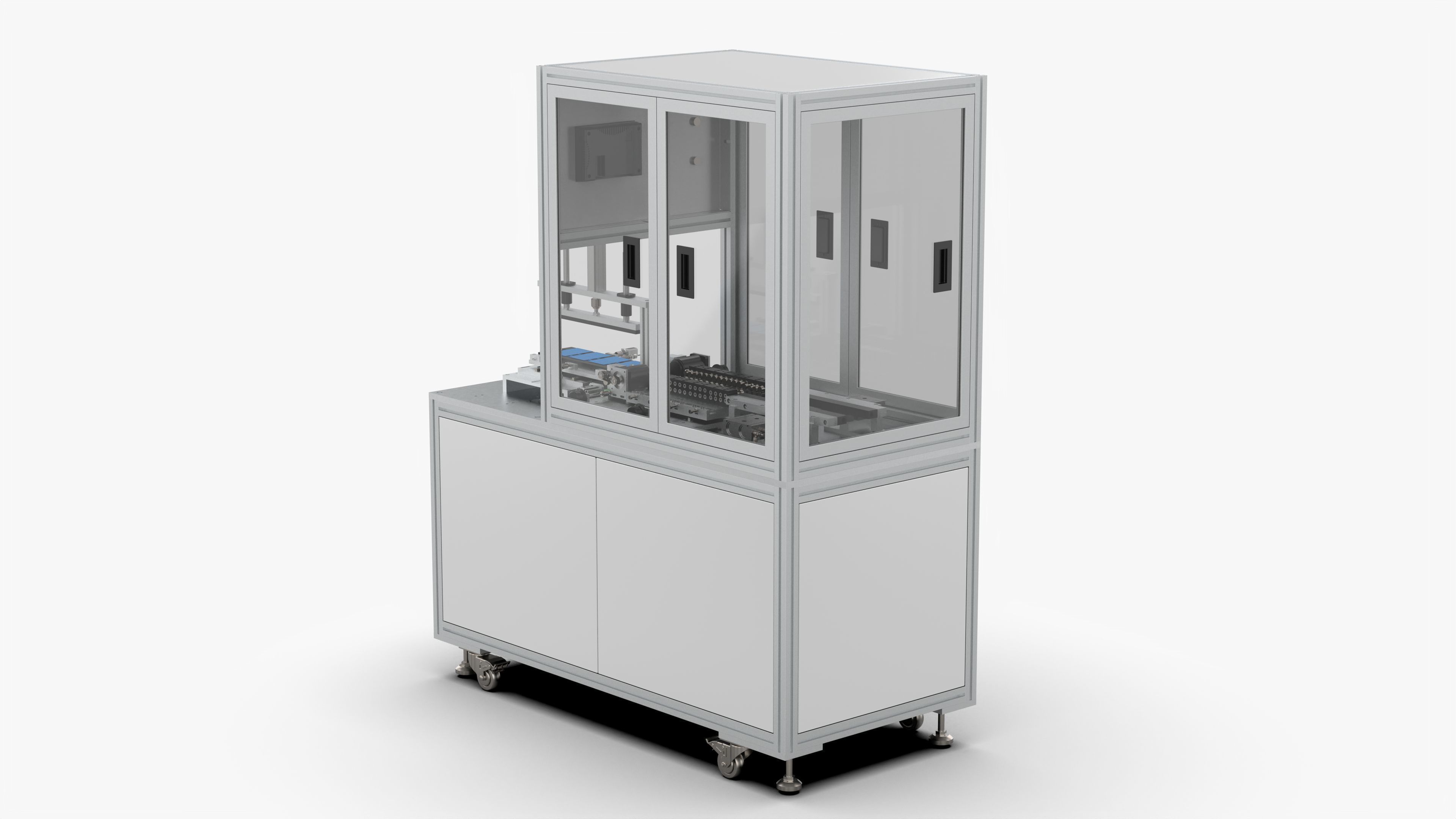 Automatic Polymer Battery Cutting Folding and Ironing Machine 3D model_4