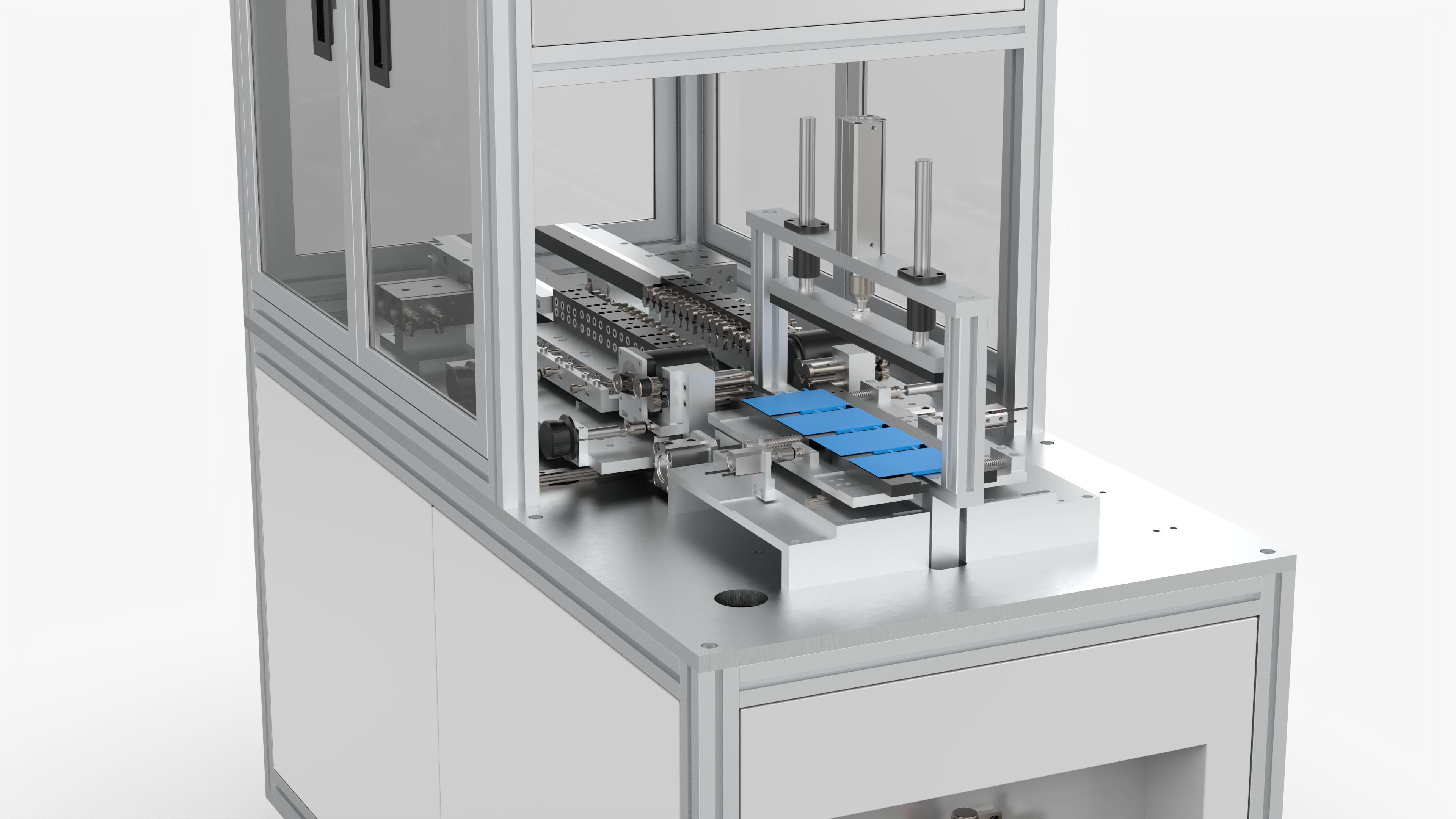 Automatic Polymer Battery Cutting Folding and Ironing Machine 3D model_8